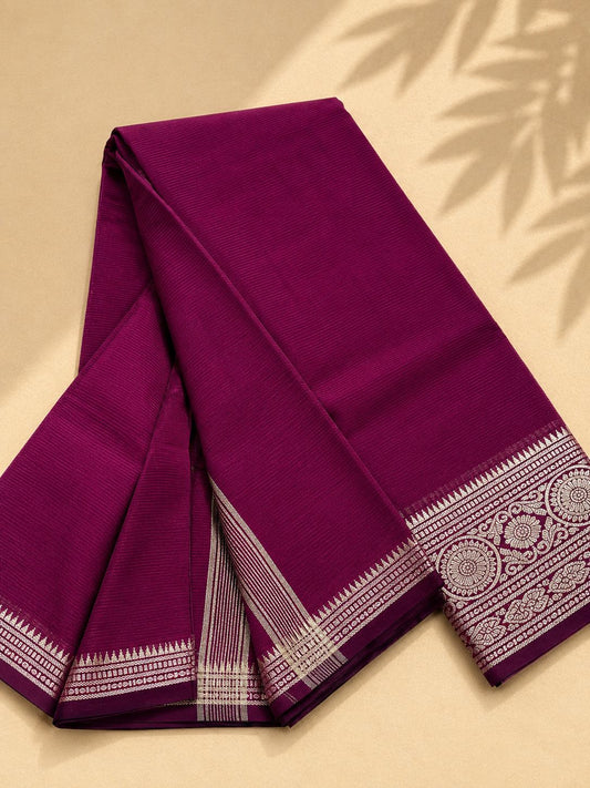 Mangalagiri Pattu Cotton Saree – Deep Purple